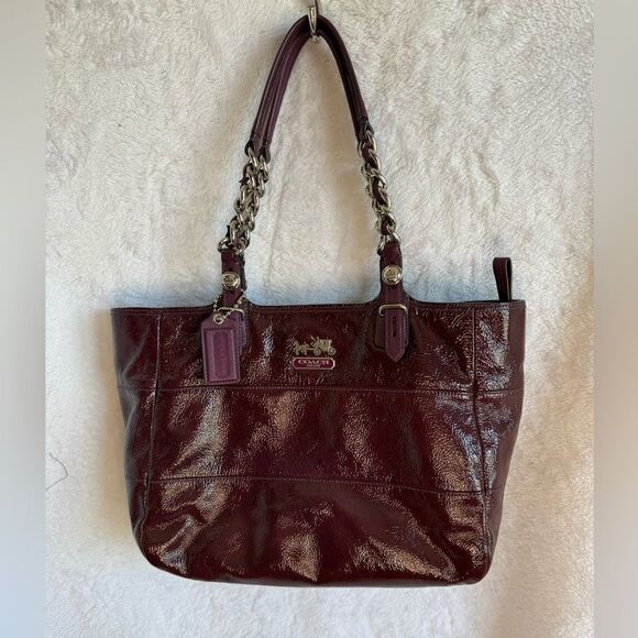 Coach Tribeca Patent Leather Double Strap Shoulder Bag - Picture 1 of 12